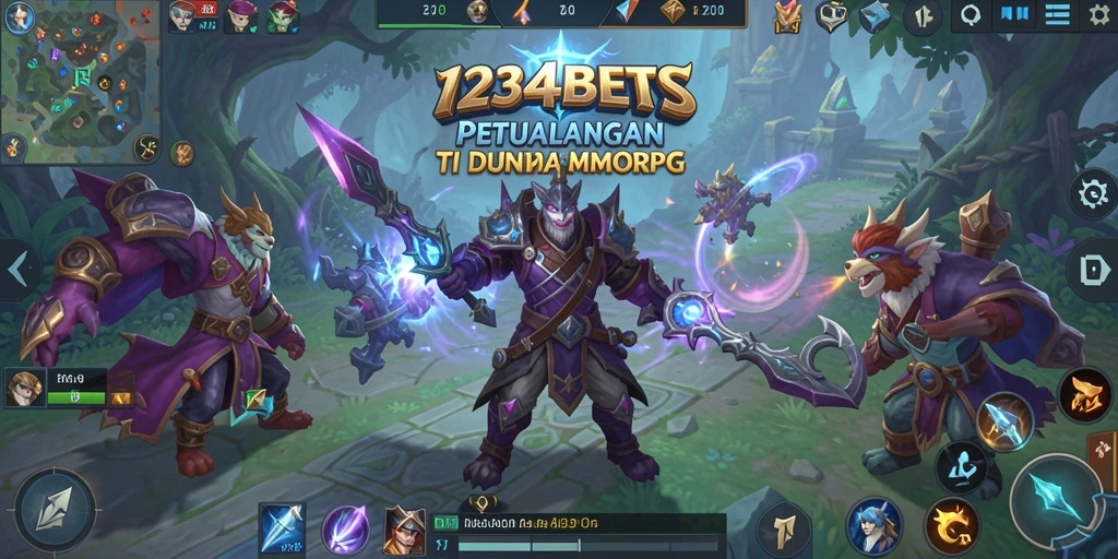 Tampilan utama gameplay 1234BETS dengan aksi seru di dunia MMORPG.