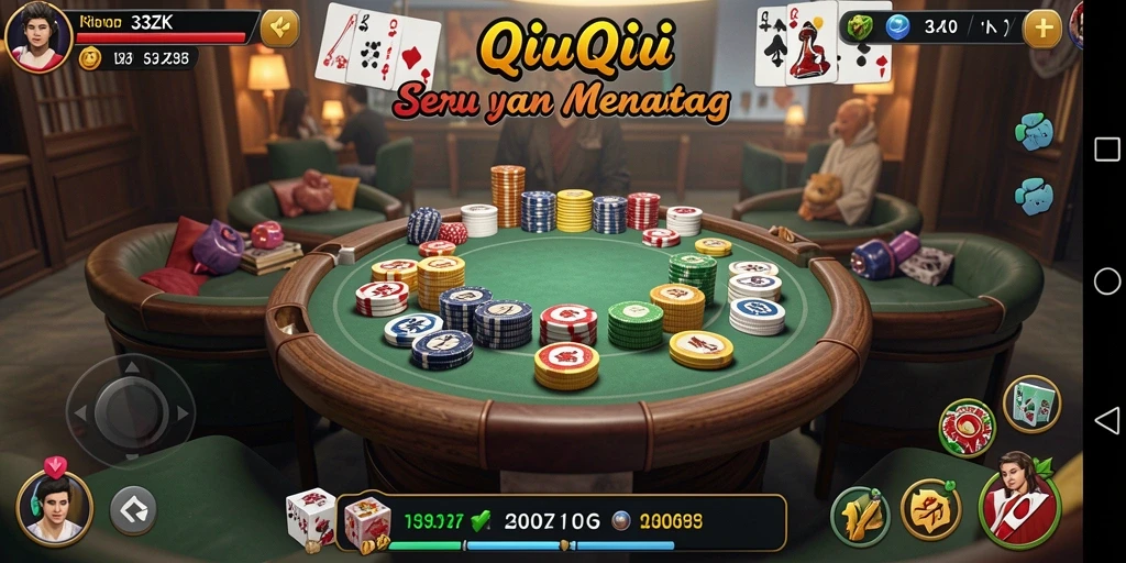 Screenshot gameplay 33ZK menampilkan keseruan bermain QiuQiu.