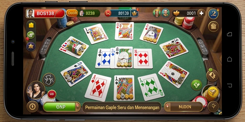 Screenshot gameplay Gaple yang menegangkan dan seru di BOS138.