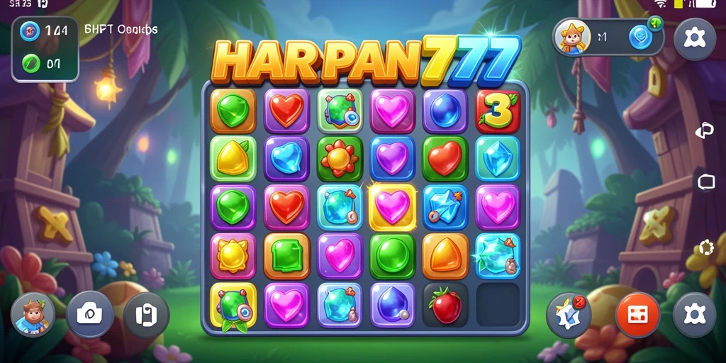 Screenshot gameplay HARAPAN777 dengan elemen Match-3 yang menarik.