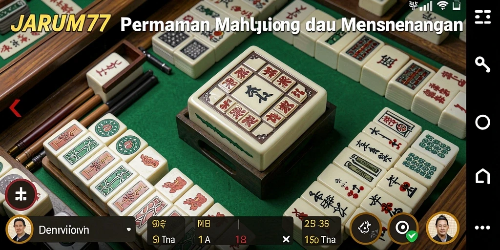 Tampilan gameplay menarik di JARUM77 dengan elemen Mahjong.