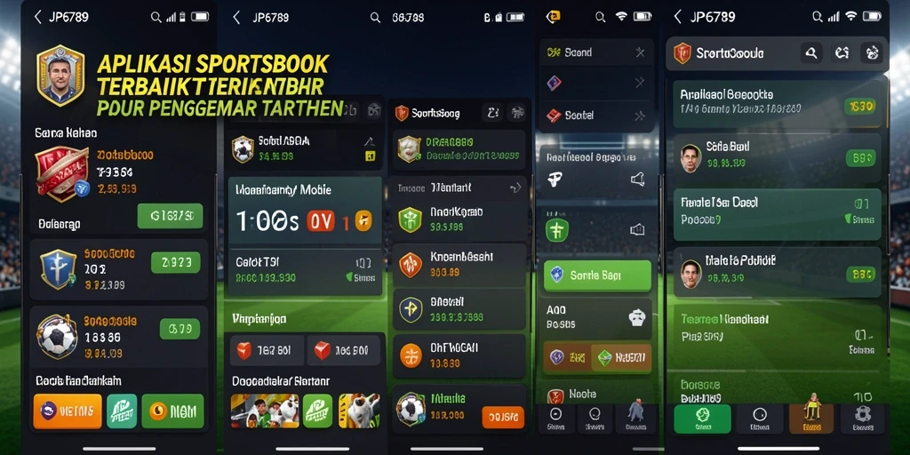 Tampilan antarmuka penggunaan aplikasi Sportsbook JP6789 yang menarik.