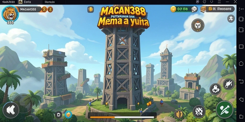 Tampilan gameplay yang mendebarkan dari game Tower Defense.