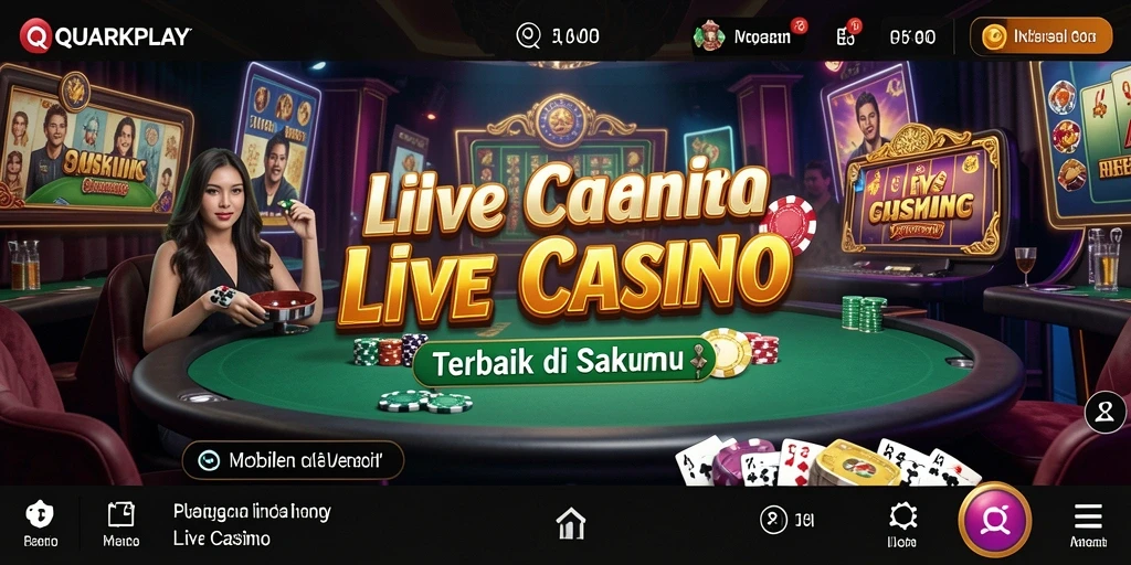 Tampilan menarik dari gameplay Live Casino QUARKPLAY yang seru.