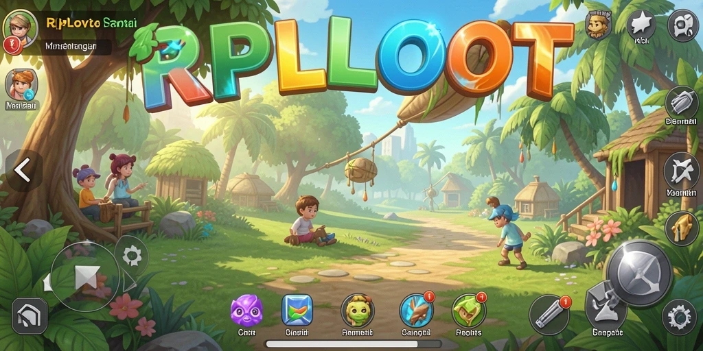 Screenshot gameplay RPLOOT yang penuh warna dan menarik.
