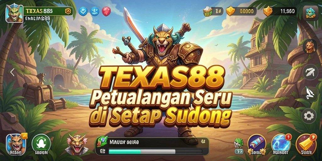 Tampilan gameplay TEXAS88 yang penuh aksi dan petualangan menarik.