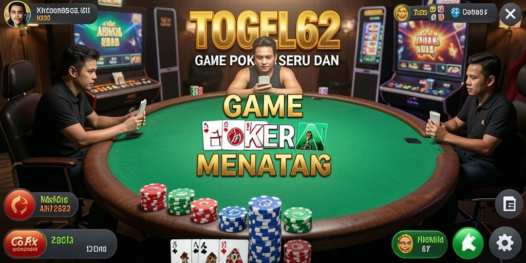Tampilan menarik dari gameplay Poker di TOGEL62.