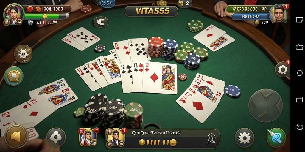 Tampilan menarik dalam gameplay VITA555 menunjukkan keseruan QiuQiu.