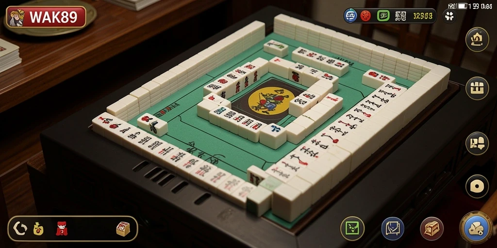 Tampilan gameplay WAK89 dengan elemen Mahjong yang menarik.
